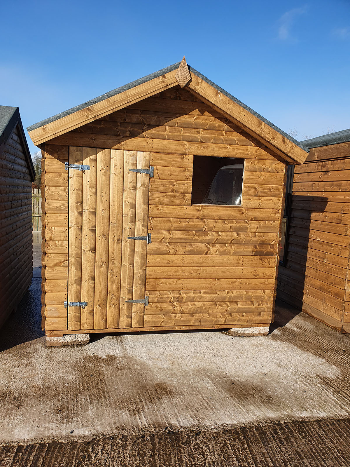 high apex log effect chalet 8ft x 8ft hillhead sheds